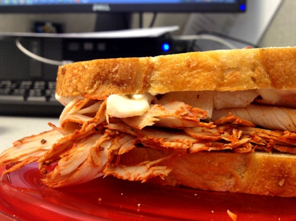 turkey and brie on jalapeno cheddar